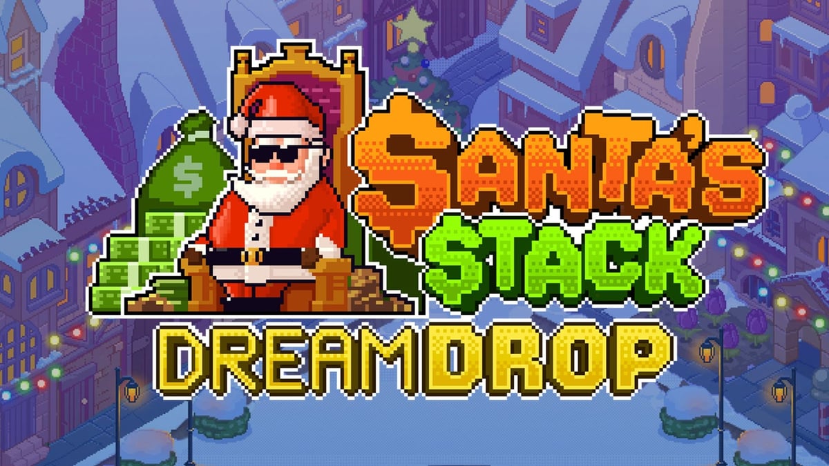 Stillbild från Santa’s Stack Dream Drop, som är en julslot hos Speedy Casino.